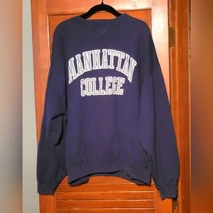 Vintage Manhattan College blue crewneck sweater
